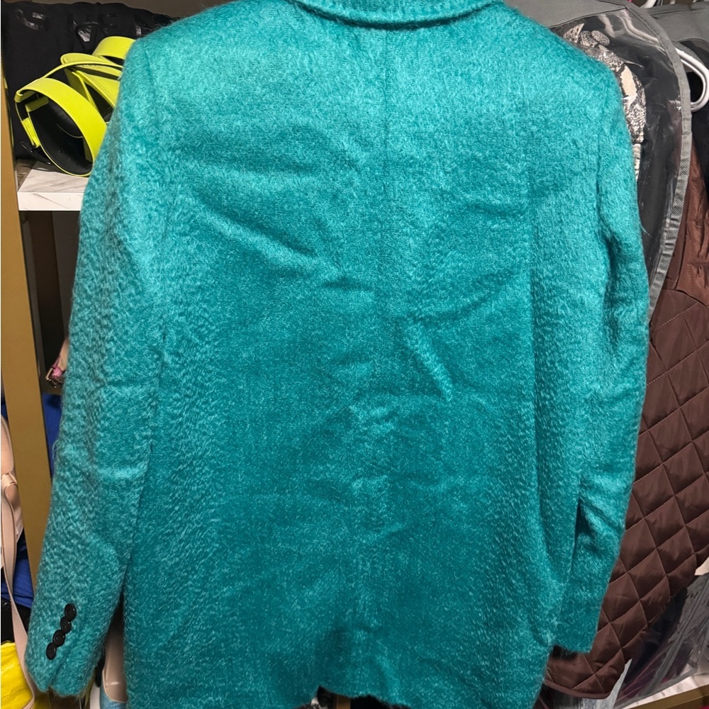 MAXMARA TURQUOISE mohair skirt and jacket SET - Picture 8 of 11